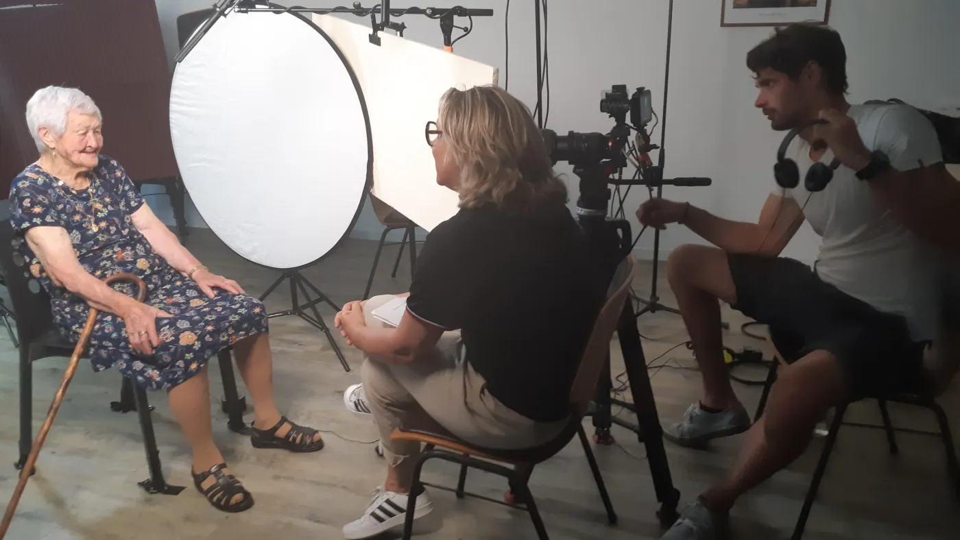 Tournage d'un entretien en studio